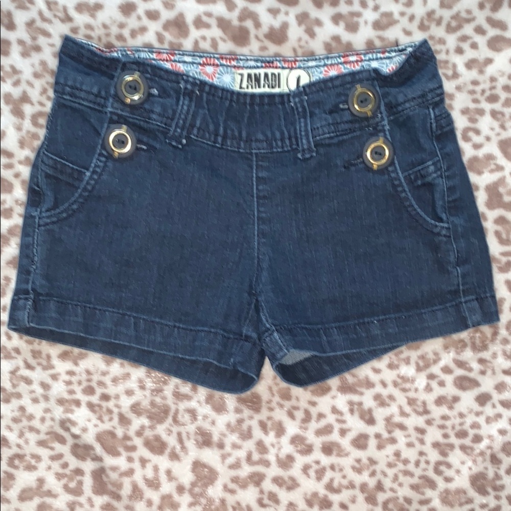 Zanadi Blue Jean Shorts with Frayed Hem
